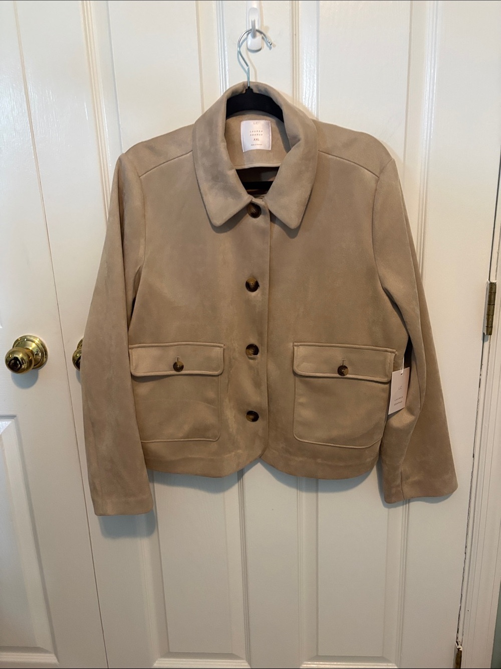LC Lauren Conrad Taupe Suede Utility Jacket